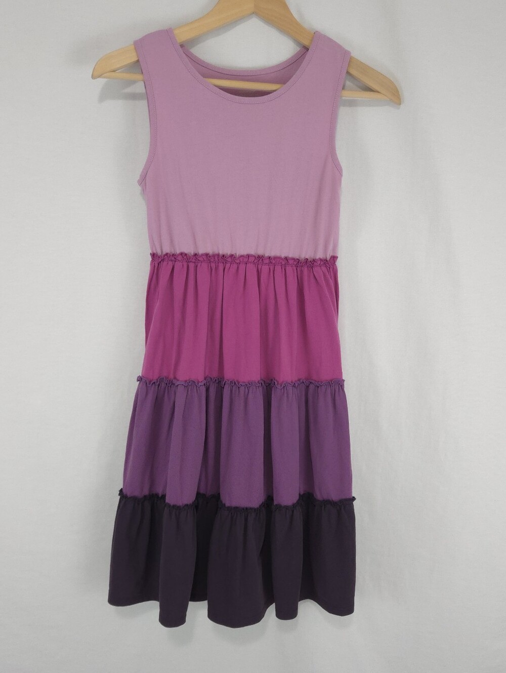 Green Cotton By Garnet Hill Kids Girl's Organic-Cotton Tiered Tank Dress